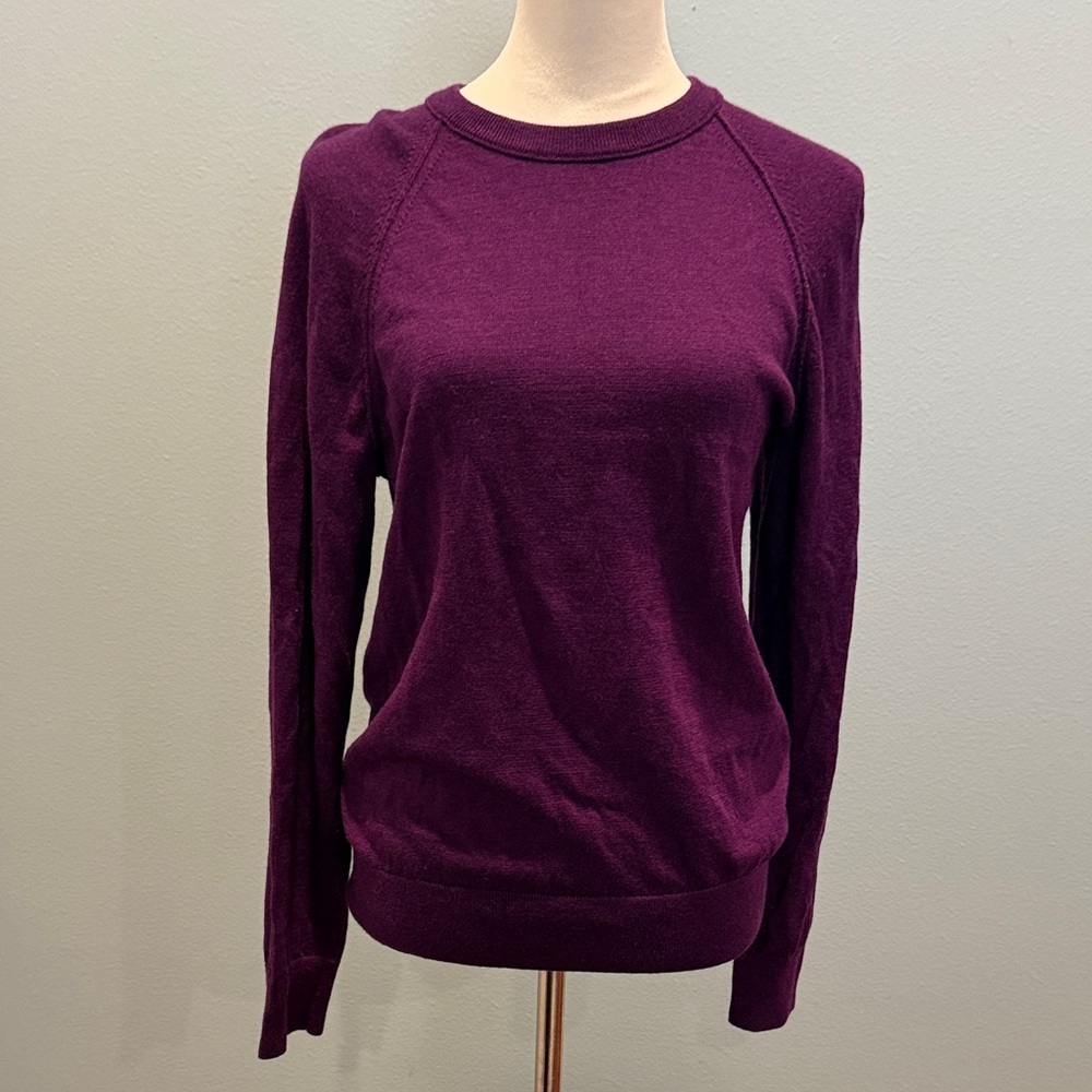 Banana Republic Men's Italian Merino Wool Purple Crewneck Sweater Medium